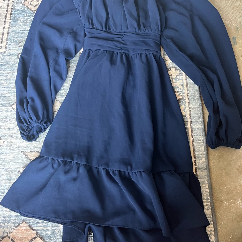 Altar'd State Navy Long Sleeve Dress